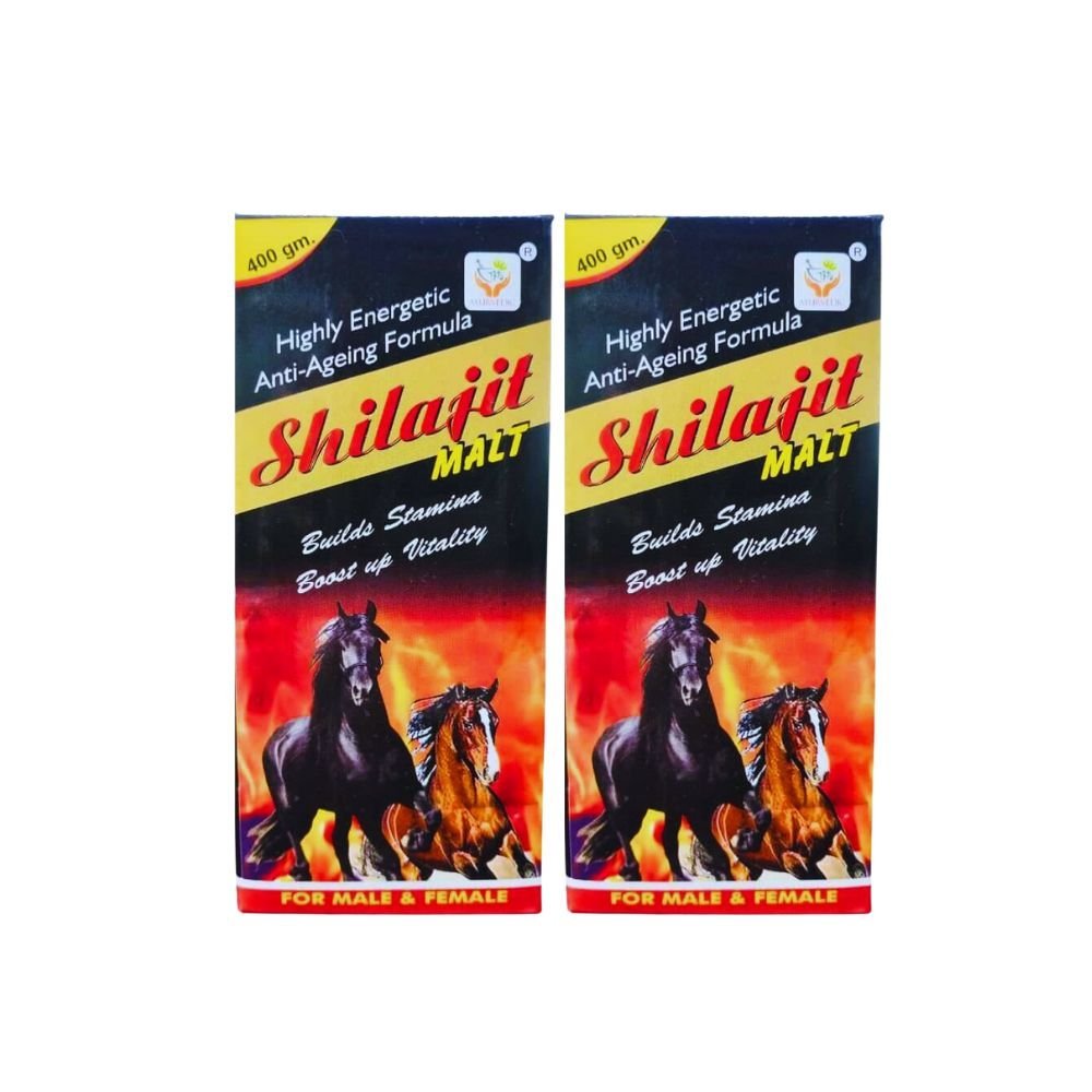 Ayurvedic Shilajit Malt 400gm (pack of 2) - HEALTH AIM PHARMACY