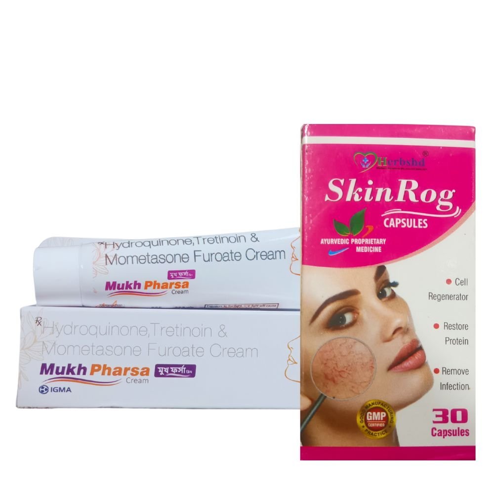 Ayurvedic Skin Rog capsule & Mukh pharsa cream (COMBO PACK) - HEALTH AIM PHARMACY