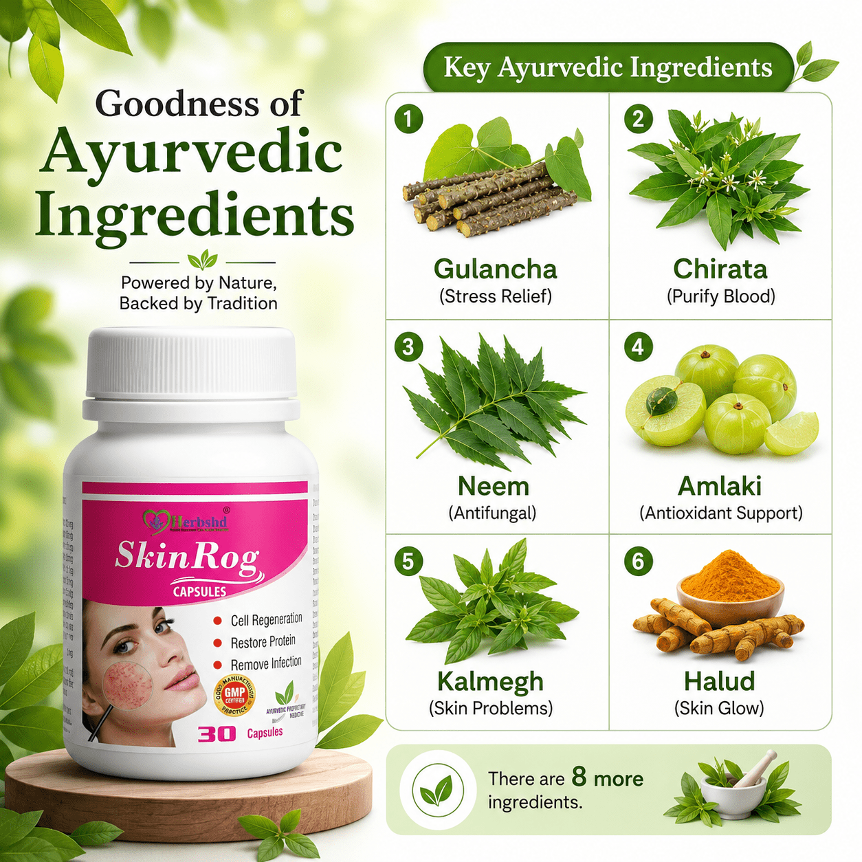 Ayurvedic Skinrog Capsule for Healthy Skin 30 Capsules - HEALTH AIM PHARMACY