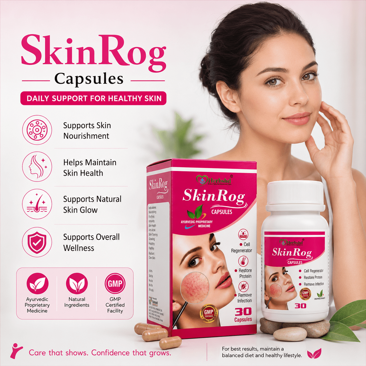 Ayurvedic Skinrog Capsule for Healthy Skin 30 Capsules - HEALTH AIM PHARMACY