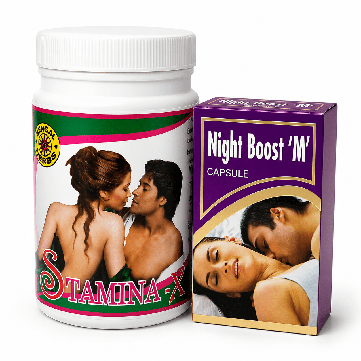Ayurvedic Stamina-X powder & Night Boost-M Capsule Combo | 100gm + 30Caps | Combo Pack - HEALTH AIM PHARMACY