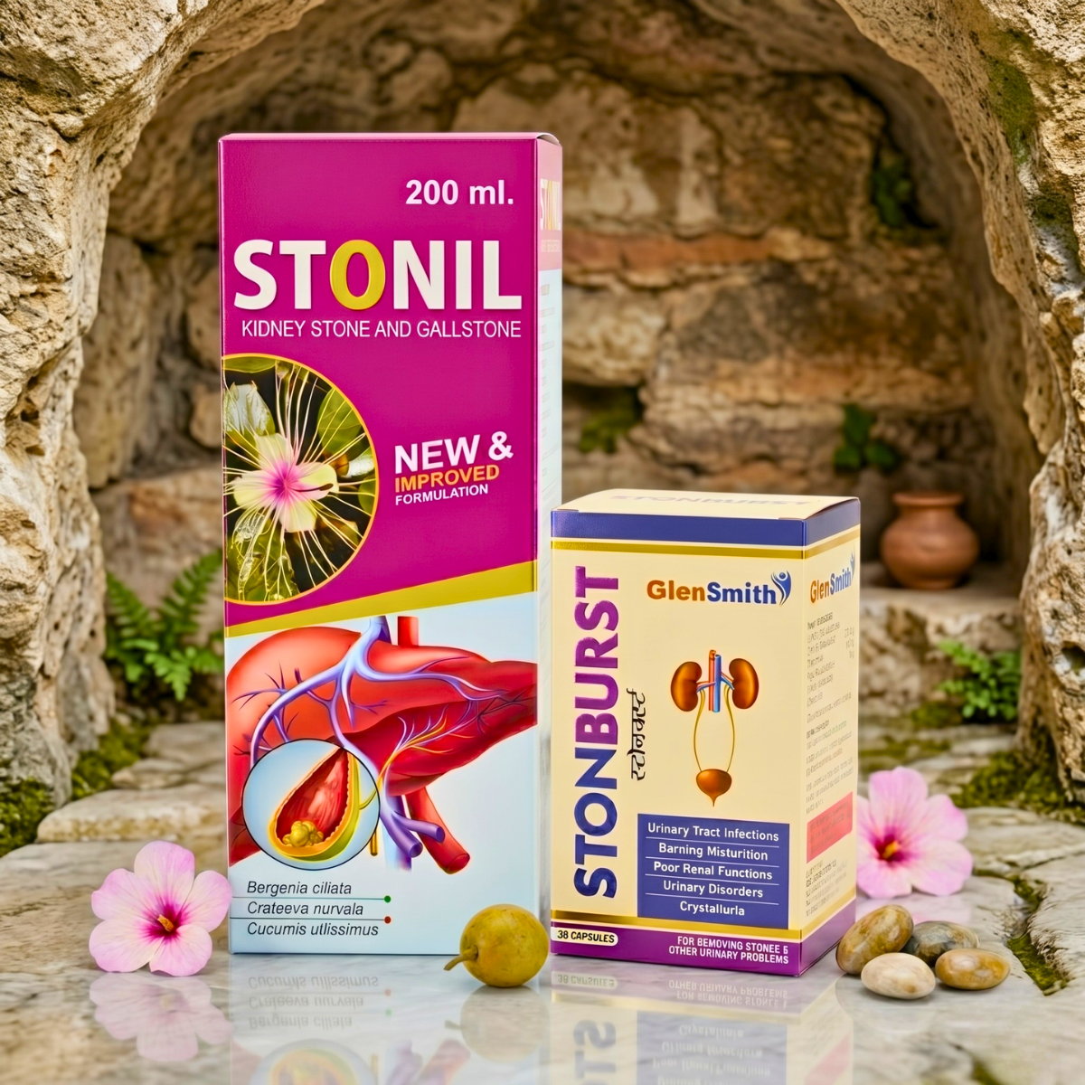 Ayurvedic Stonil Syrup & Stonburst Capsule Combo | 200ml + 30Caps | Combo Pack - HEALTH AIM PHARMACY