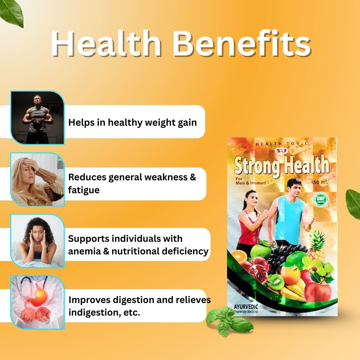 Ayurvedic STRONG HEALTH TONIC | 450ml | PACK OF 3 - HEALTH AIM PHARMACY