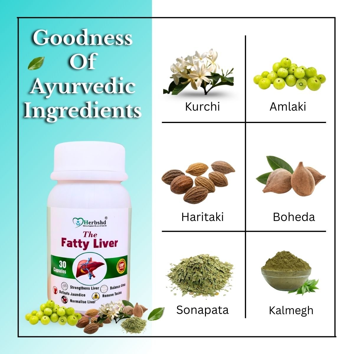 Ayurvedic The Fatty Liver Capsule + Green Punarnawa Syrup | Ultimate Liver, Kidney & Detox Care Combo | 200ml + 30Caps - HEALTH AIM PHARMACY