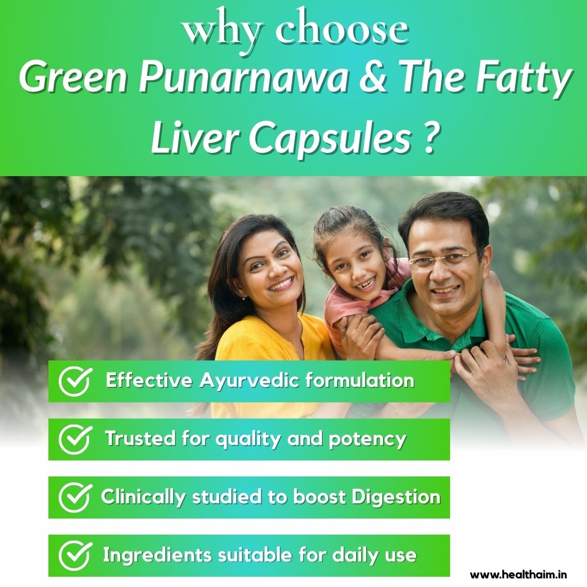 Ayurvedic The Fatty Liver Capsule + Green Punarnawa Syrup | Ultimate Liver, Kidney & Detox Care Combo | 200ml + 30Caps - HEALTH AIM PHARMACY