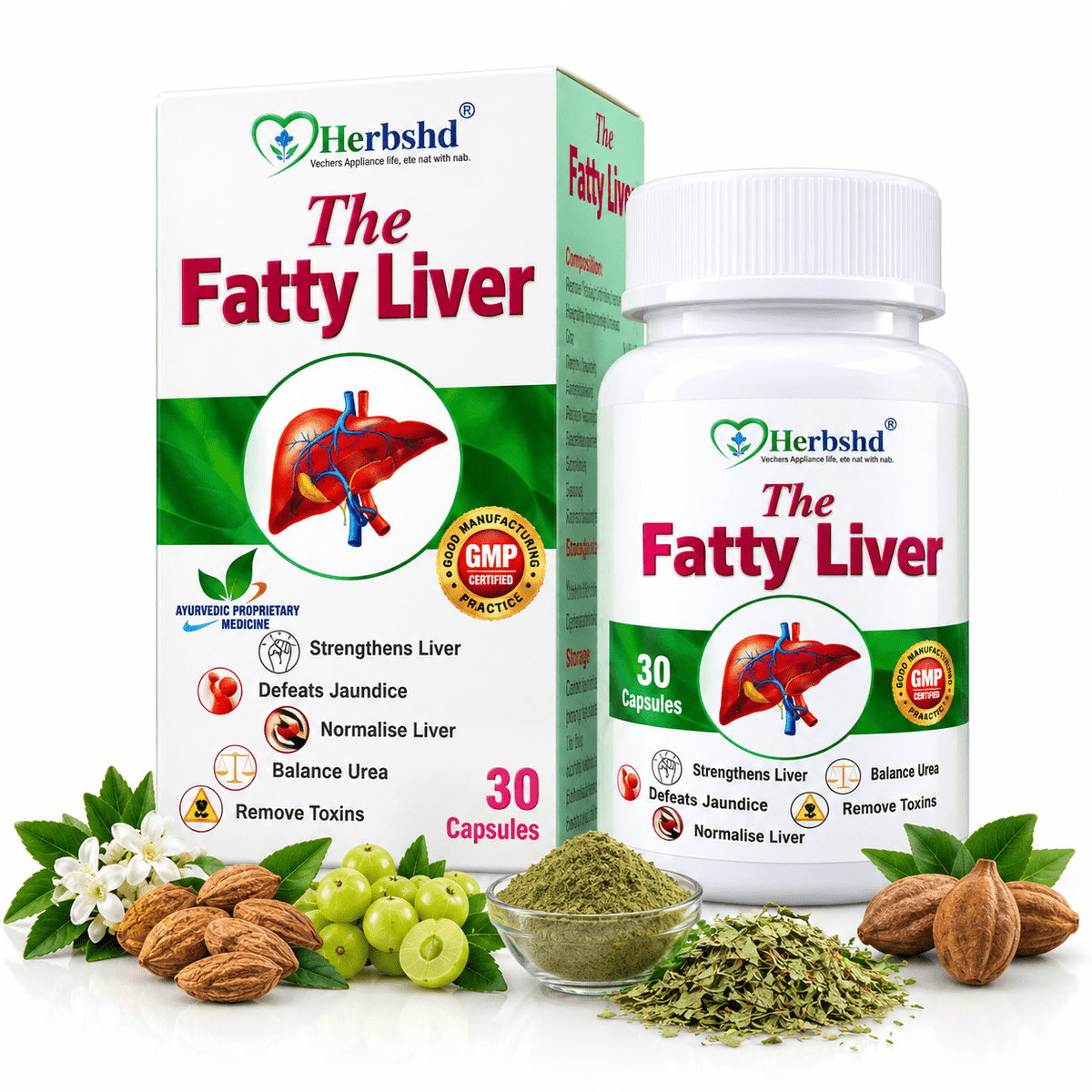 Ayurvedic The Fatty Liver Capsule | Helps With Fatty Liver | 30caps | Liver Disease - HEALTH AIM PHARMACY