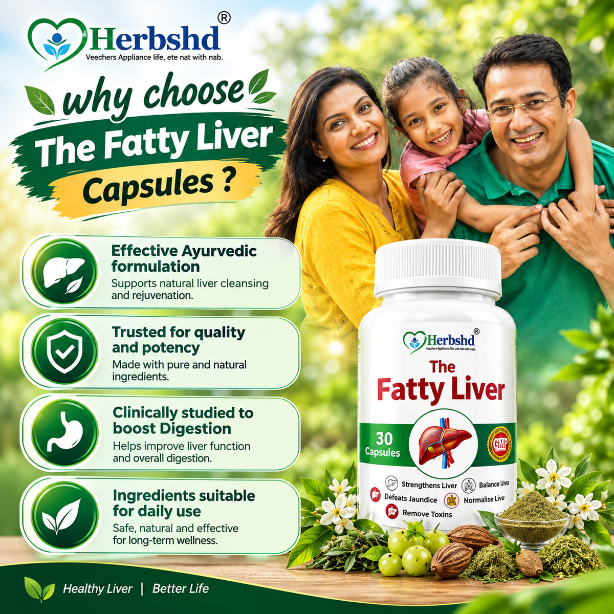 Ayurvedic The Fatty Liver Capsule | Helps With Fatty Liver | 30caps | Liver Disease - HEALTH AIM PHARMACY