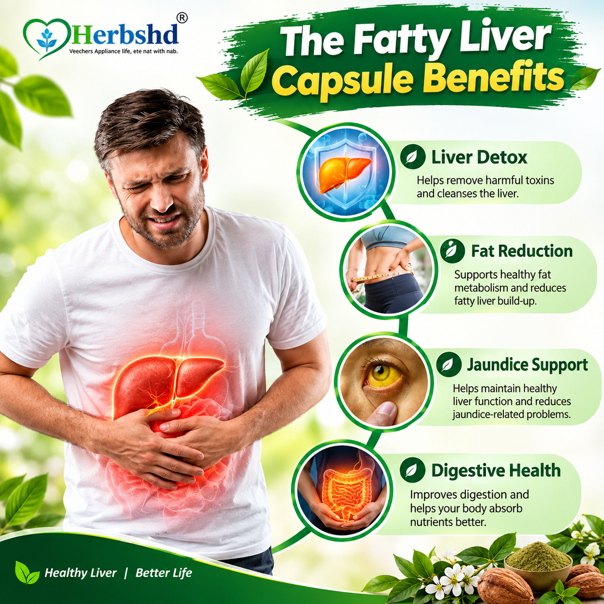 Ayurvedic The Fatty Liver Capsule | Helps With Fatty Liver | 30caps | Liver Disease - HEALTH AIM PHARMACY