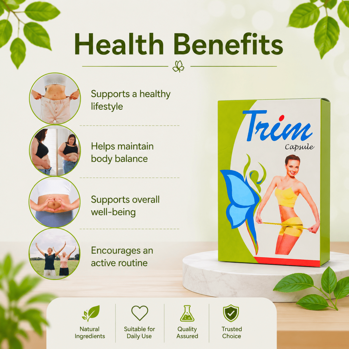 Ayurvedic Trim Capsule For Weight Loss (Pack of 2) - HEALTH AIM PHARMACY