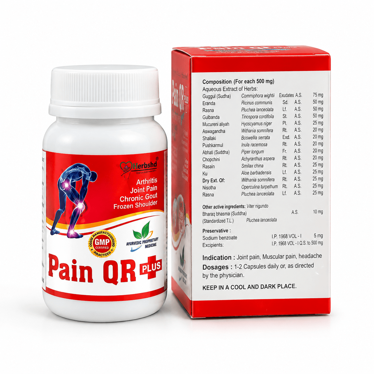 Ayurvedic URI T Capsule & Pain QR Plus Capsule Combo Pack of 2 + Get PAIN QR Pain Oil FREE - HEALTH AIM PHARMACY