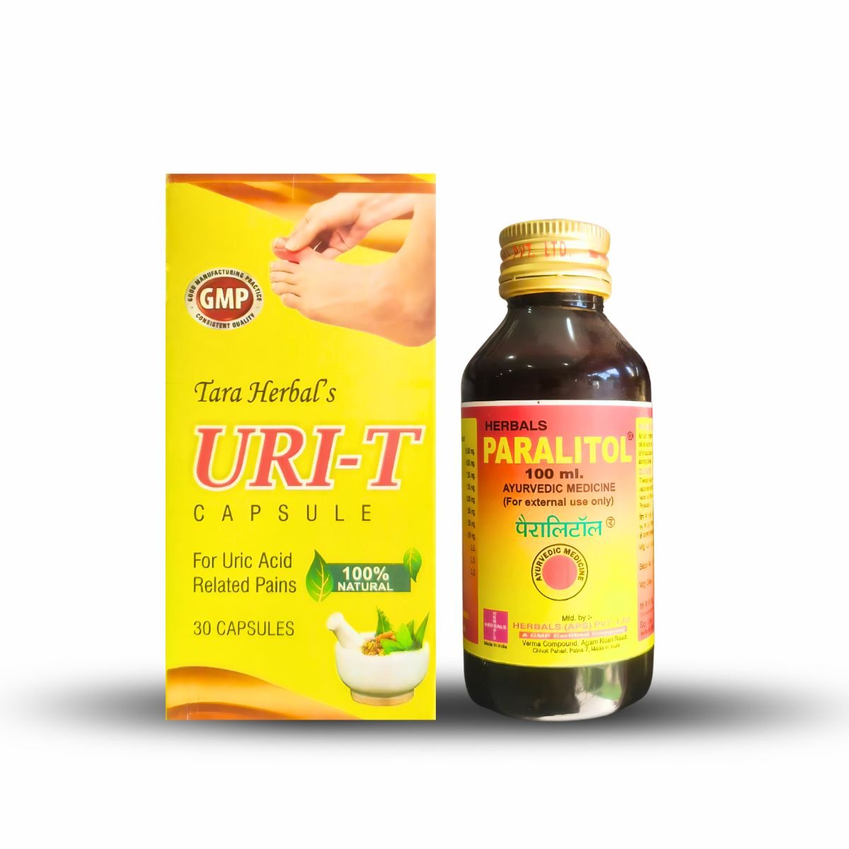 Ayurvedic URI - T Capsule & PARALITOL Oil | 30Cap + 100ml | Combo Pack - HEALTH AIM PHARMACY
