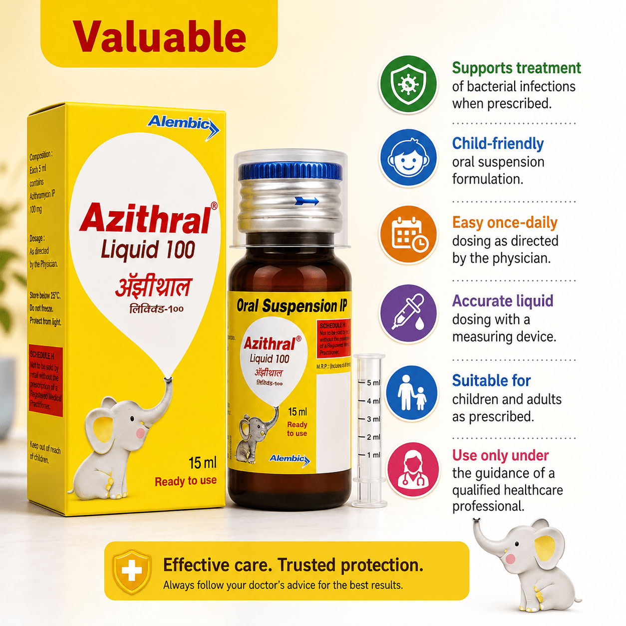 Azithral 100 Liquid 15ml Oral Suspension - HEALTH AIM PHARMACY