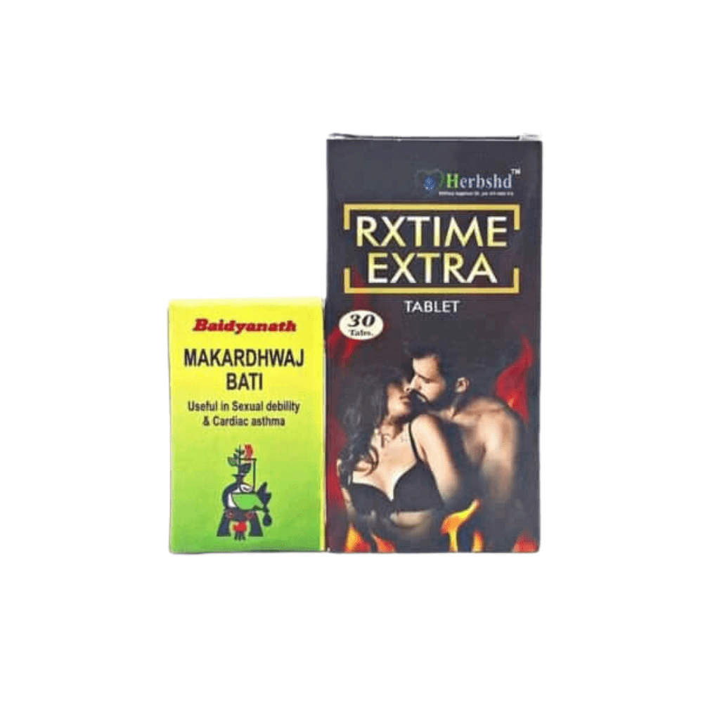 Baidyanath Makardhwaj Bati 20 Tablets and Rxtime Extra 30 Tablets ( Combo Pack) - HEALTH AIM PHARMACY