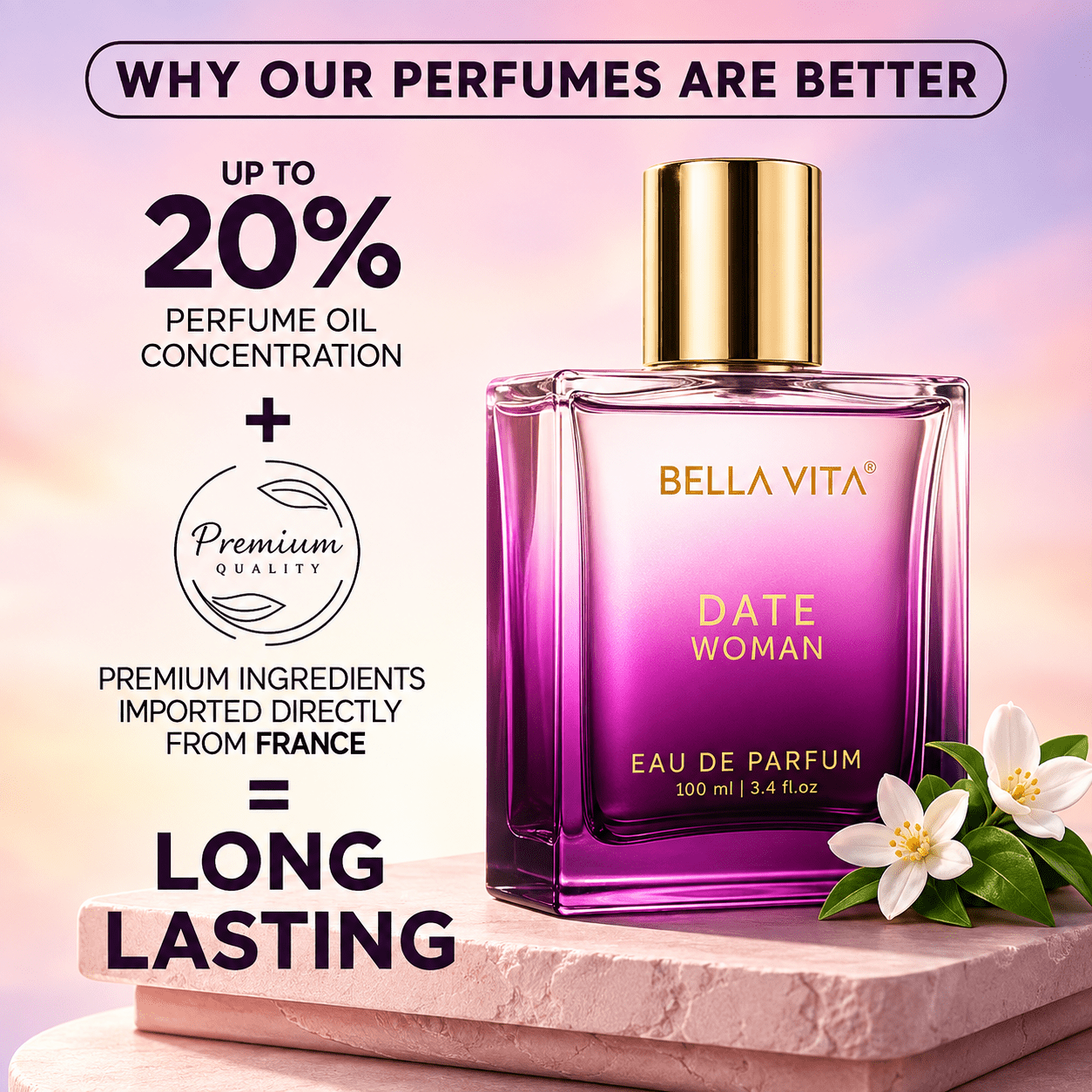 BELLAVITA DATE WOMAN EAU DE PERFUM 100ML - HEALTH AIM PHARMACY