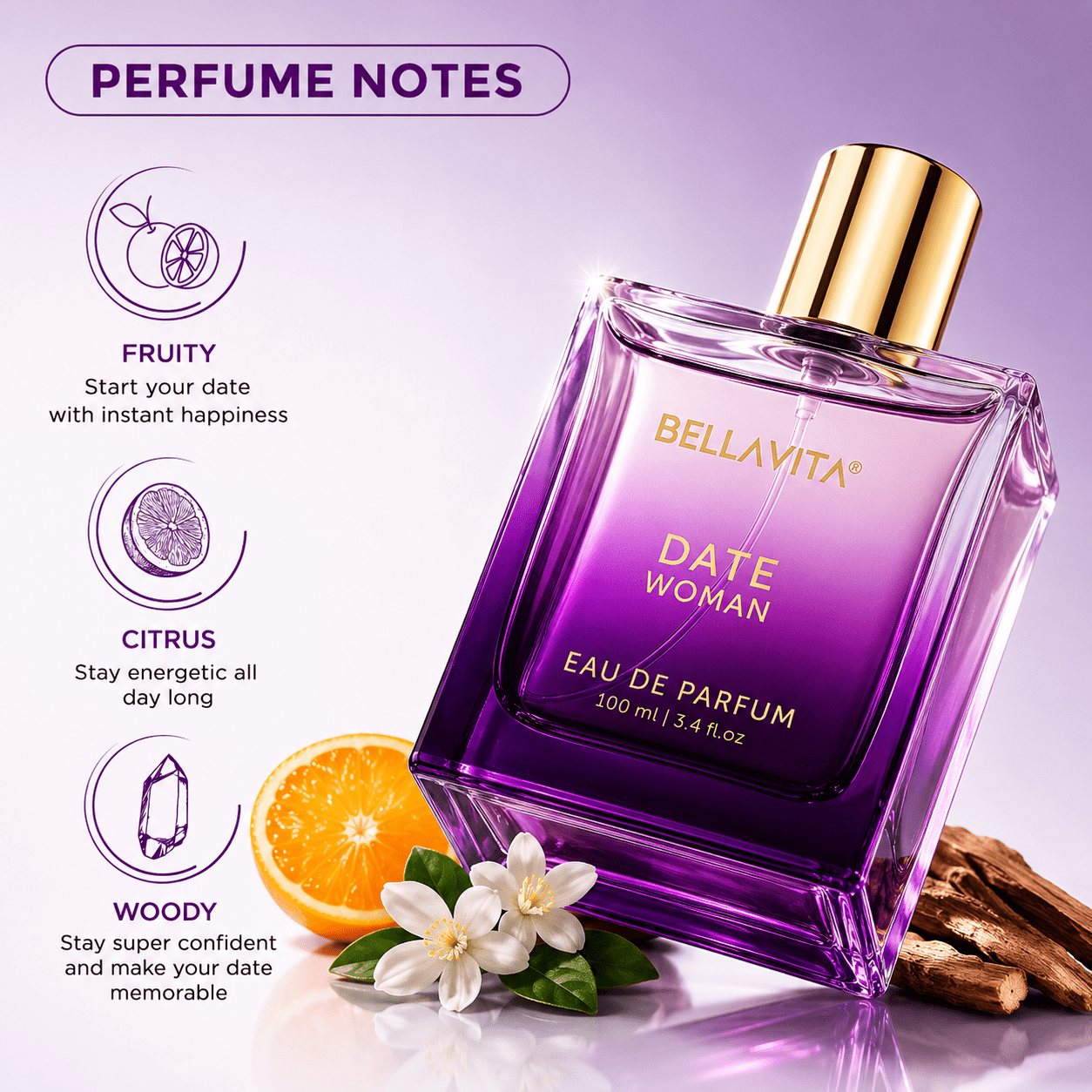 BELLAVITA DATE WOMAN EAU DE PERFUM 100ML - HEALTH AIM PHARMACY