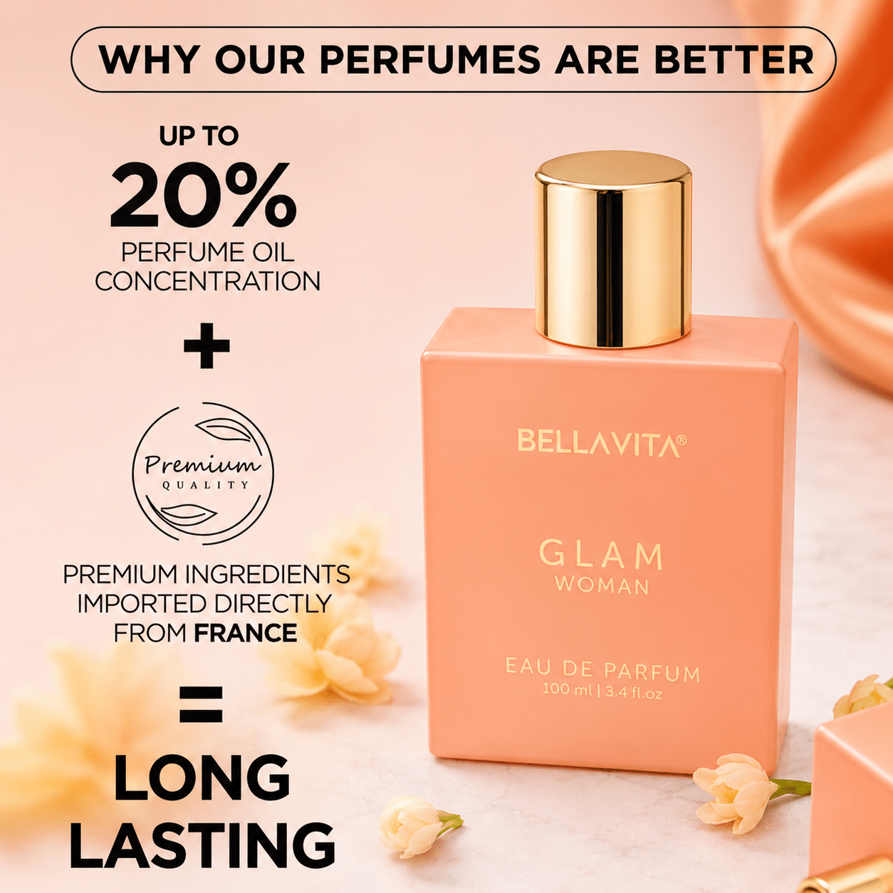 BELLAVITA GLAM WOMAN EAU DE PARFUM 100ML - HEALTH AIM PHARMACY