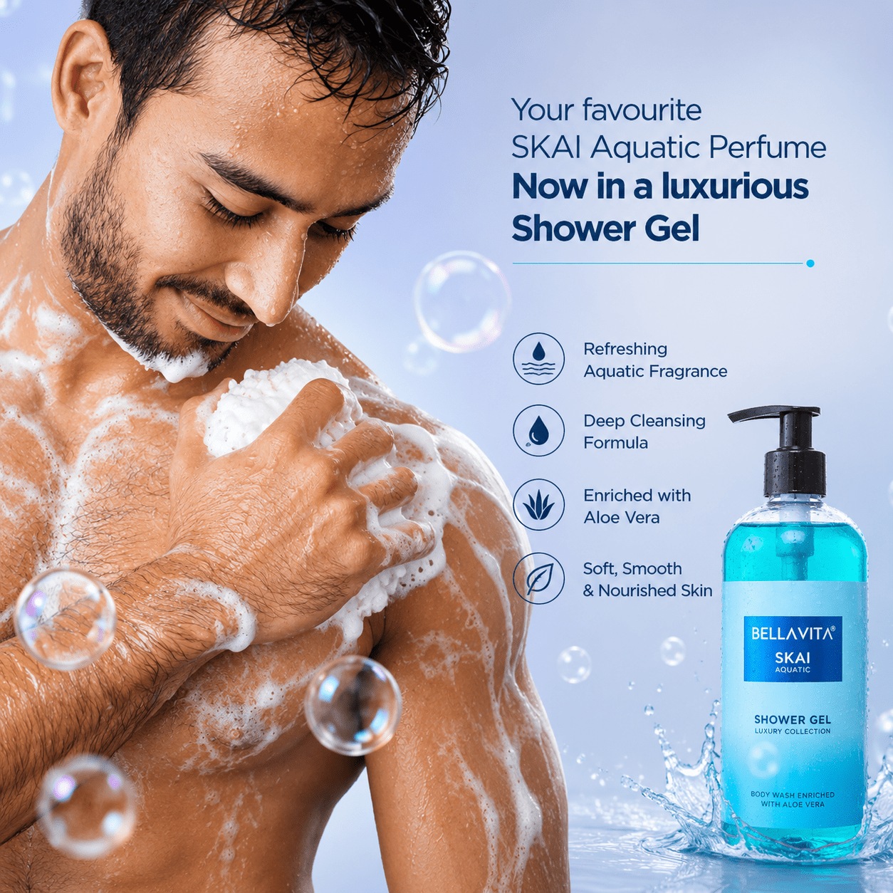 BELLAVITA SKAI Aquatic Shower Gel - 500ml - HEALTH AIM PHARMACY