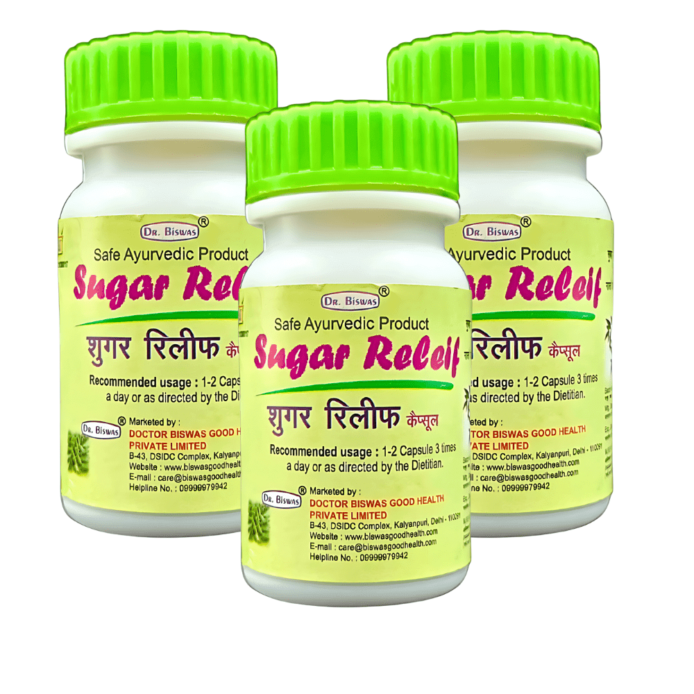 Best Ayurvedic medicine for high blood sugar Biswas Sugar Relief capsule ( PACK OF 3 ) - HEALTH AIM PHARMACY