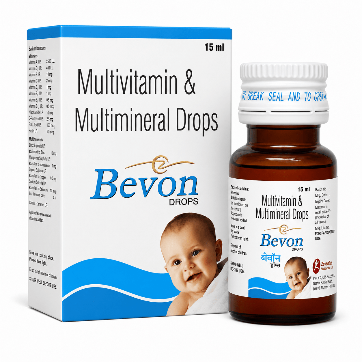 Bevon Drop 15ml | Multivitamin & Multimineral Oral Drops for Babies & Children - HEALTH AIM PHARMACY