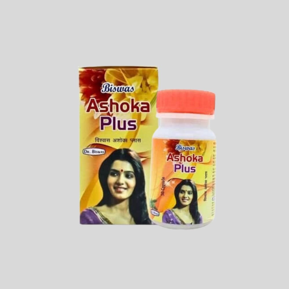 Biswas Ashoka Plus Capsule ( 2) & Syrup For Periods Cramps ( Combo Pack ) - HEALTH AIM PHARMACY