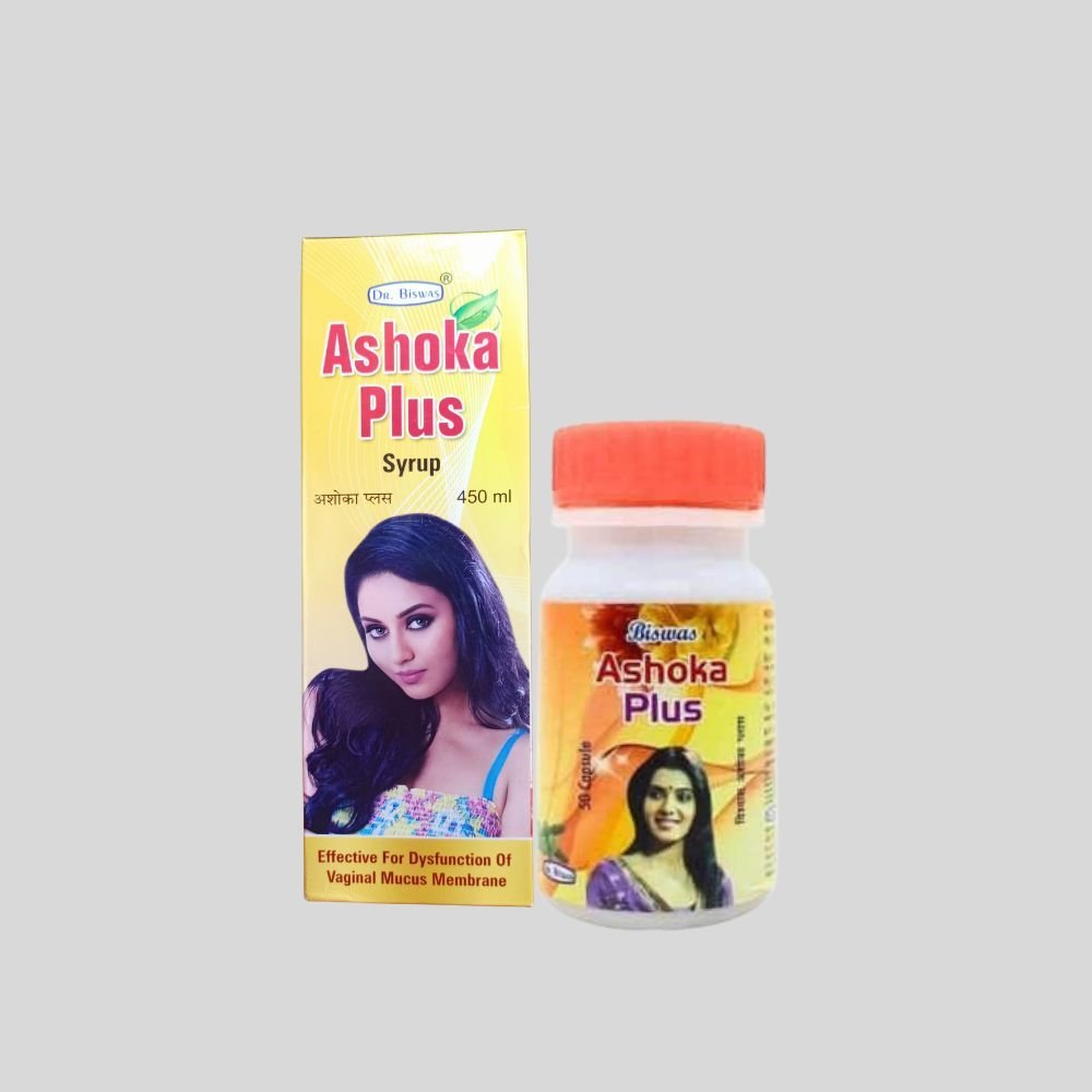Biswas Ashoka Plus Capsule ( 2) & Syrup For Periods Cramps ( Combo Pack ) - HEALTH AIM PHARMACY