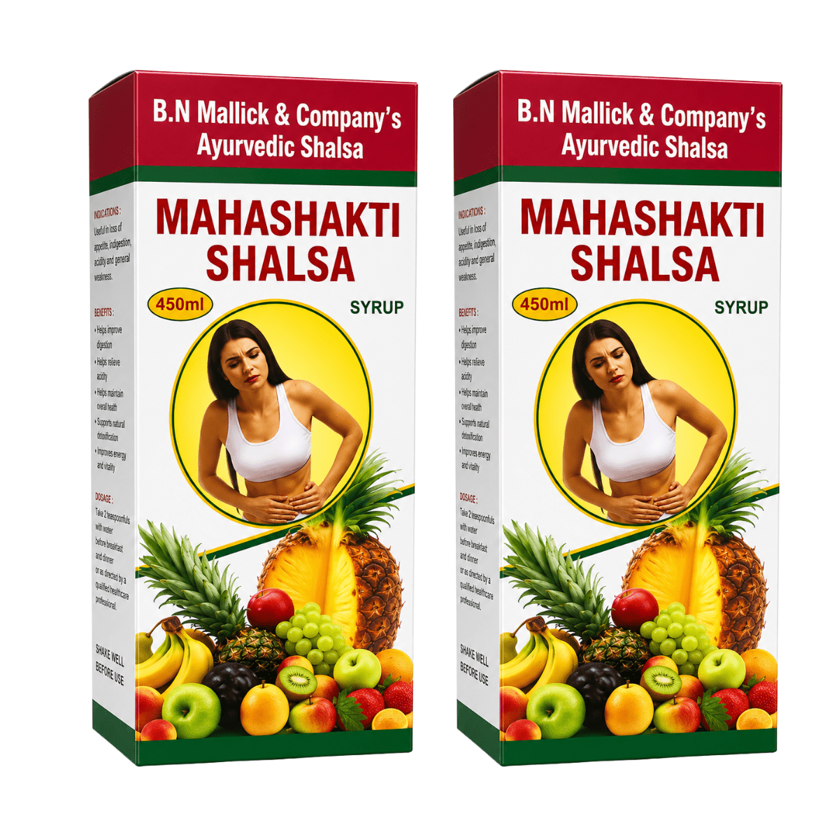 B.N Mallick Mahashakti Shalsa Syrup 450ml (Pack of 2) - HEALTH AIM PHARMACY