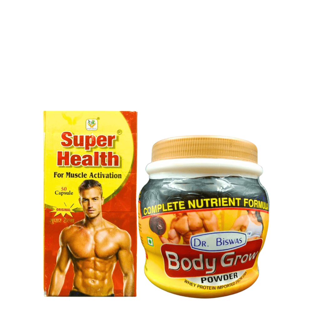 Body Grow Powder And Super Health Capsule (Combo) best supplements for muscle growth - HEALTH AIM PHARMACY