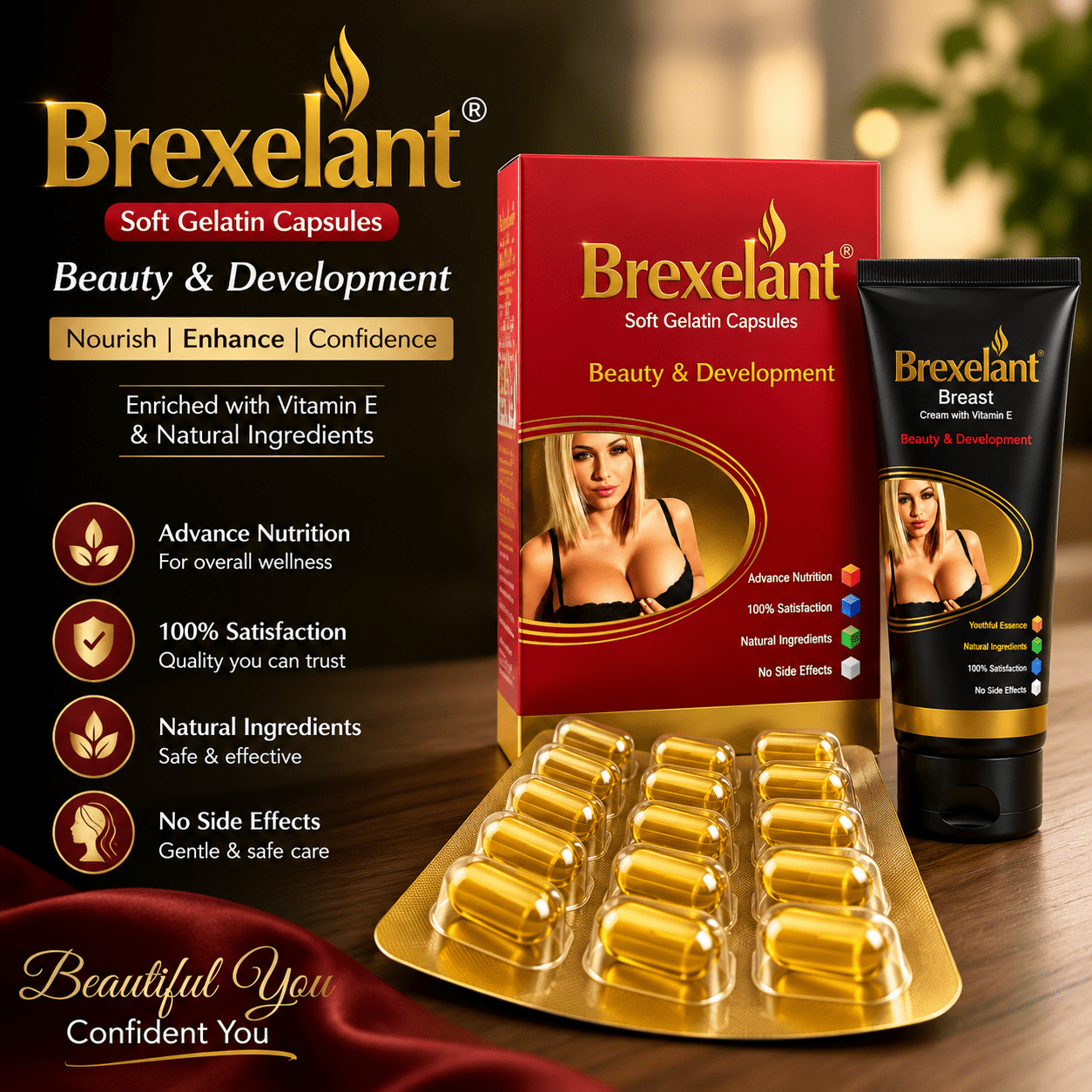 Breast Care Brexelant Breast Cream & Capsule (Combo) - HEALTH AIM PHARMACY