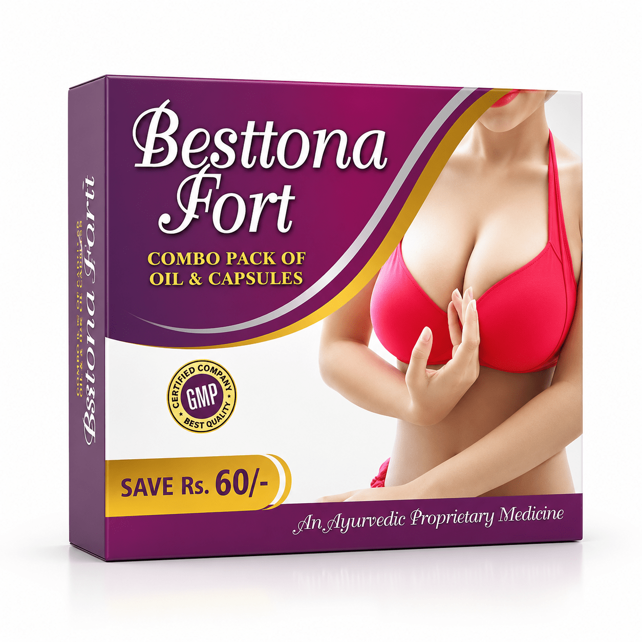 Breast Enlargement Besttona fort Oil and Capsule (Pack of 2) - HEALTH AIM PHARMACY