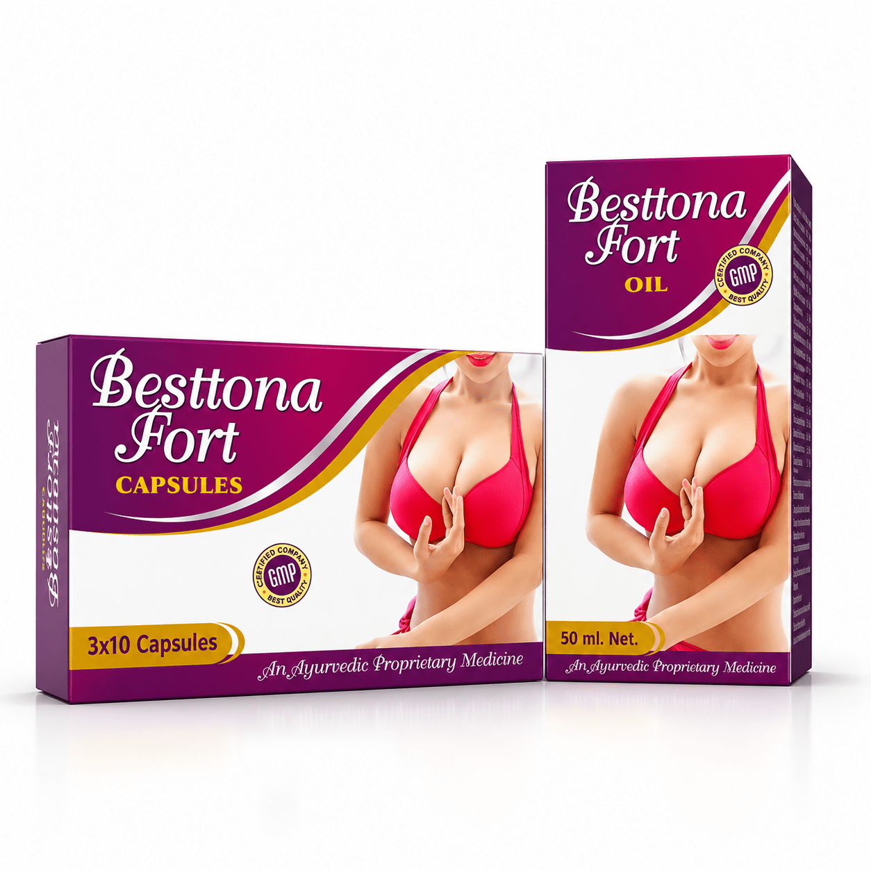 Breast Enlargement Besttona fort Oil and Capsule (Pack of 2) - HEALTH AIM PHARMACY