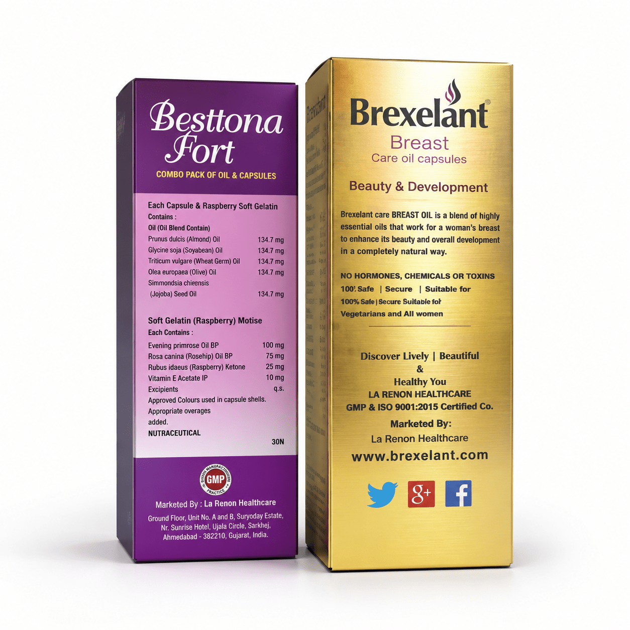 Brexelant Breast Cream & Besttona Fort Oil & Capsule - Combo Pack - HEALTH AIM PHARMACY