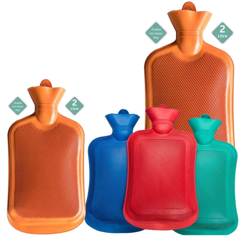 Buy 2 Litre Rubber Hot Water Bag for Pain Relief, Period Cramps & Back Pain | HealthAim.com - HEALTH AIM PHARMACY
