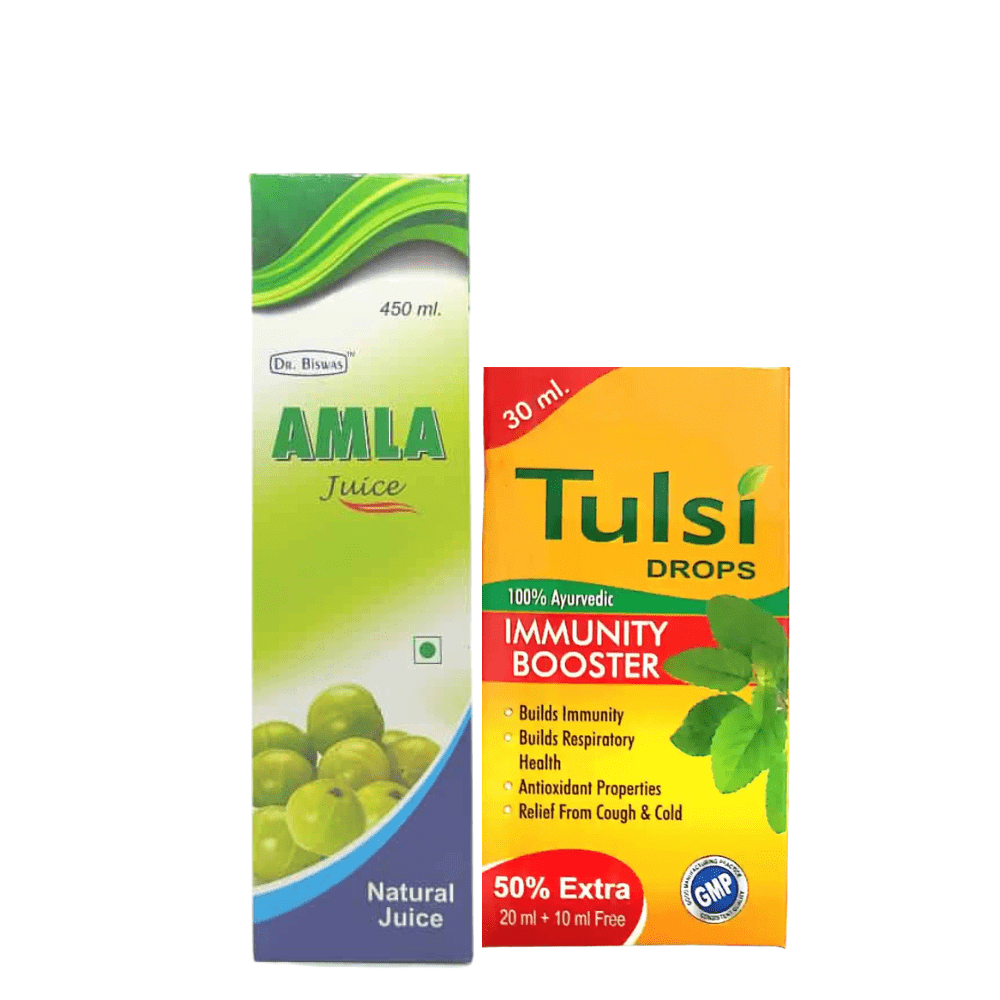 Buy Immunity Booster Amla Juice & Tulsi Drop (Combo Pack) For Cough - HEALTH AIM PHARMACY