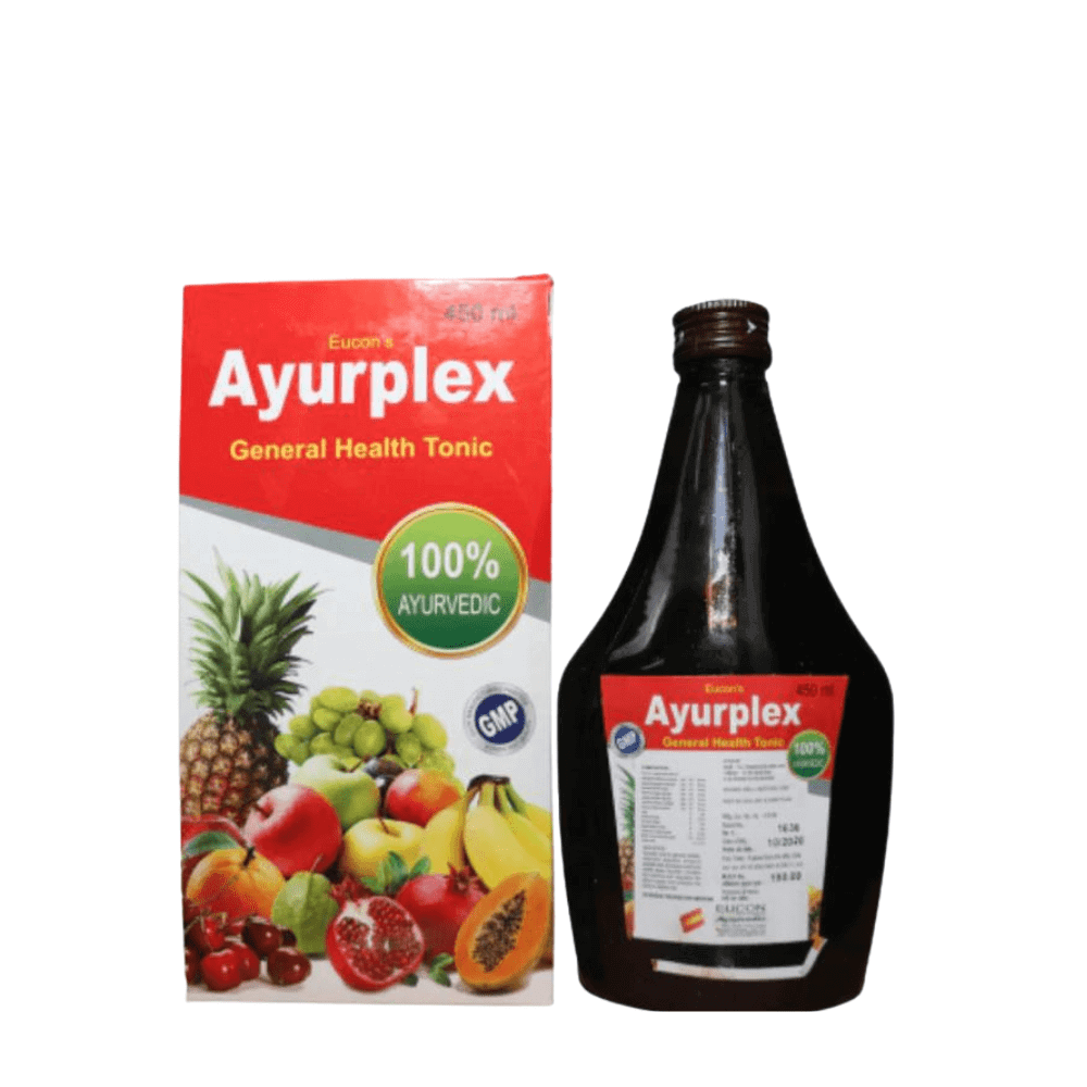 Buy Improves Digestion Ayurplex Tonic 450 ml For Weakness (Pack of 3) - HEALTH AIM PHARMACY