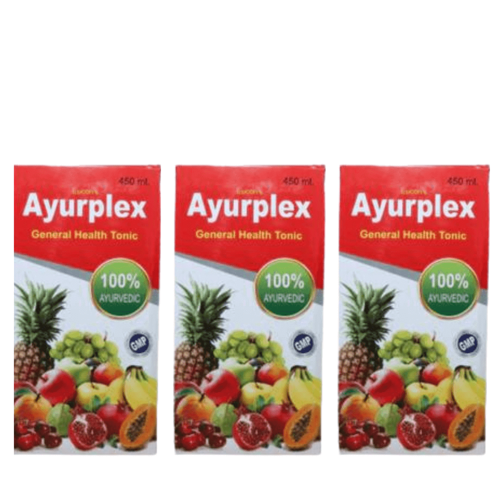 Buy Improves Digestion Ayurplex Tonic 450 ml For Weakness (Pack of 3) - HEALTH AIM PHARMACY