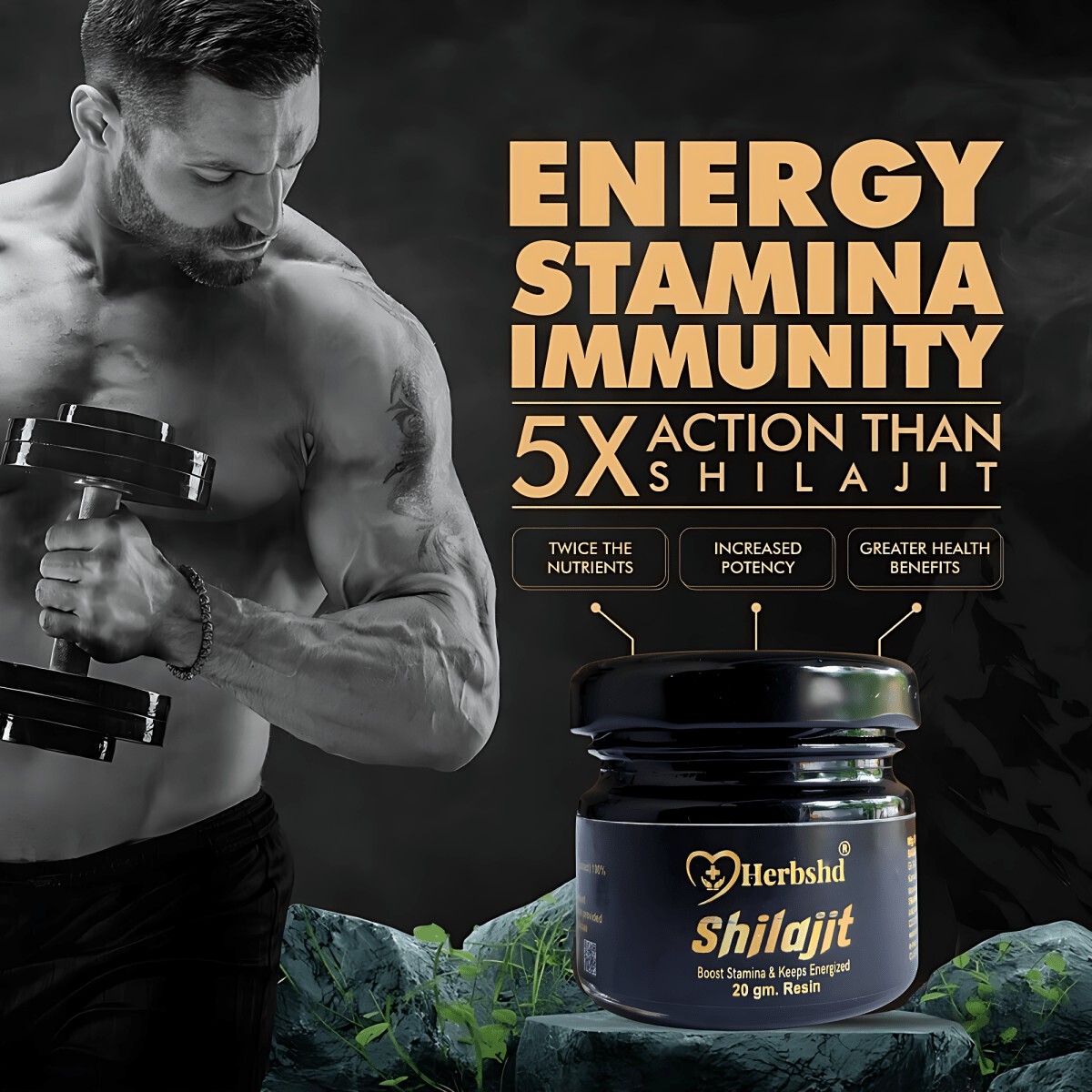 Buy pure Herbshd Shilajit Boosts Immunity & Strength - HEALTH AIM PHARMACY