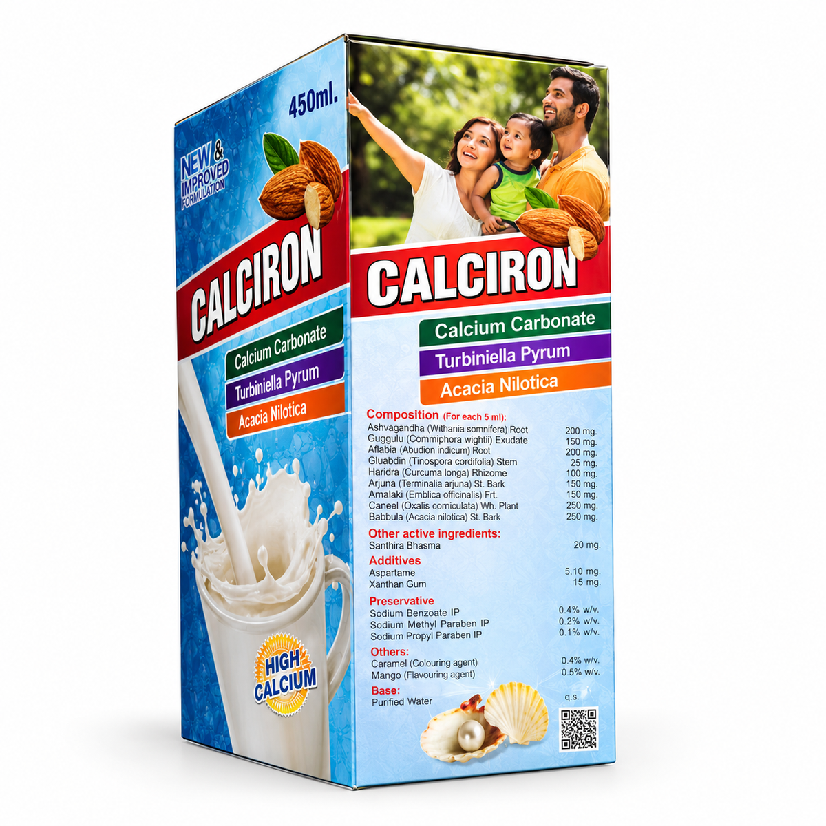 Calciron Syrup 450ml | Ayurvedic Bone Nutrition Supplement (Pack of 2) - HEALTH AIM PHARMACY