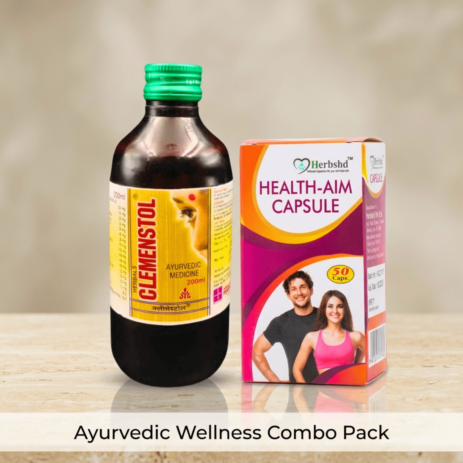 Clemenstol Syrup 200ml. (Pack of 2) & Health Aim Capsule 50Cap (Pack of 1) - HEALTH AIM PHARMACY