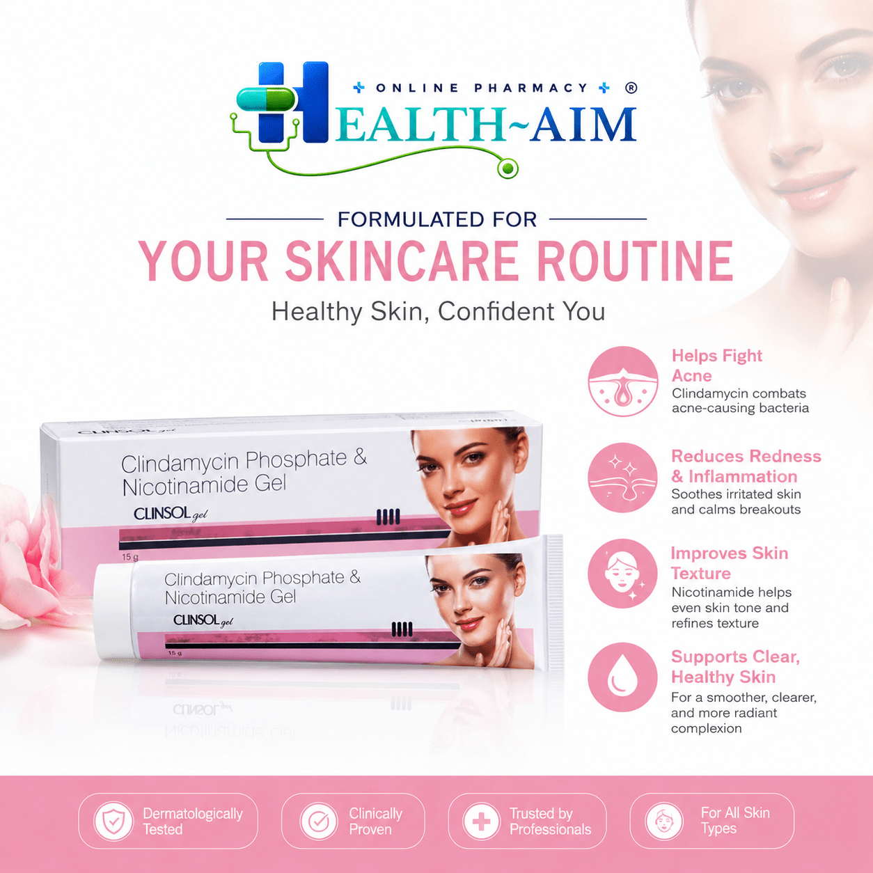 Clinsol Gel 15g for Skin - HEALTH AIM PHARMACY