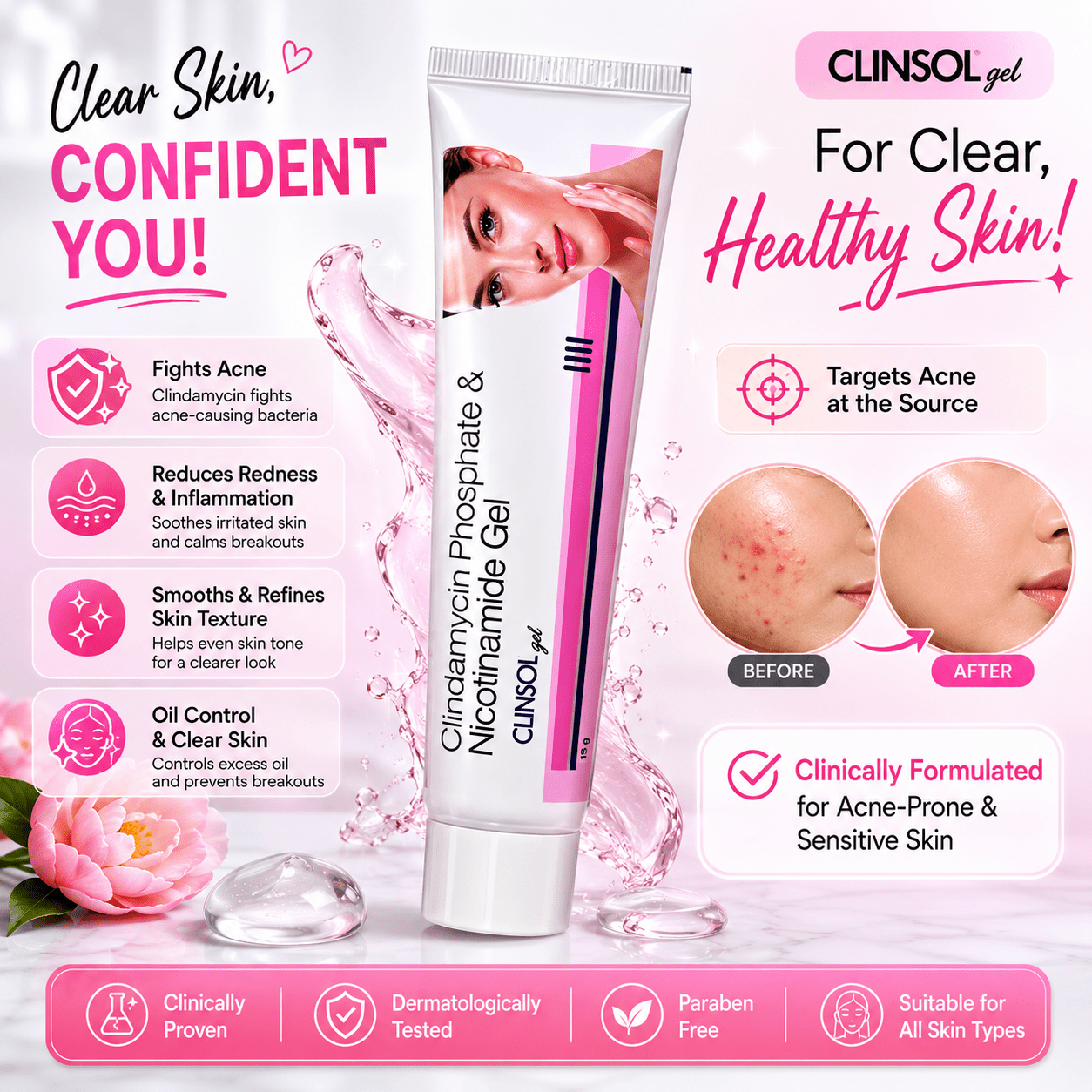 Clinsol Gel 15g for Skin - HEALTH AIM PHARMACY