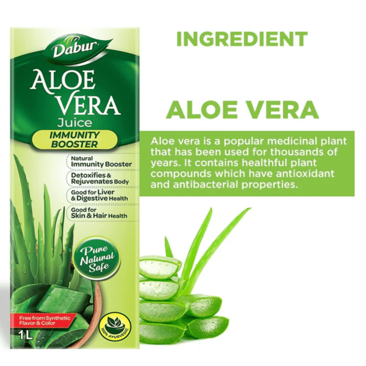 Dabur Aloe Vera Juice | For Immunity, Detoxification, Digestion, Skin & Hair - 1L - HEALTH AIM PHARMACY