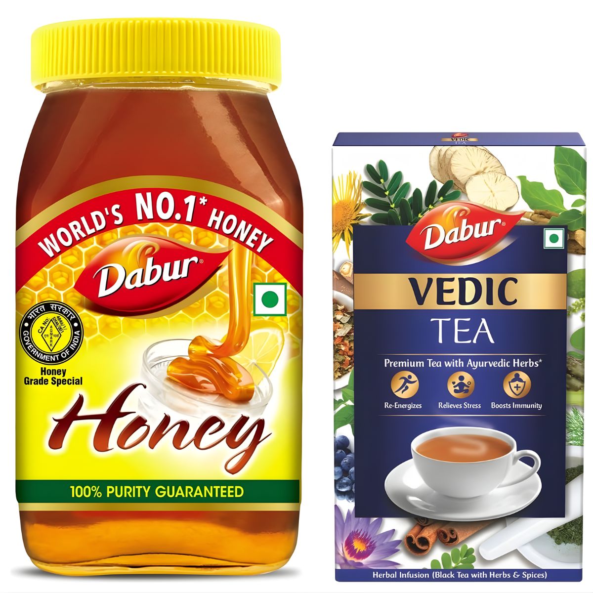 DABUR HONEY 1KG WITH DABUR VEDIC TEA 150G FREE - HEALTH AIM PHARMACY