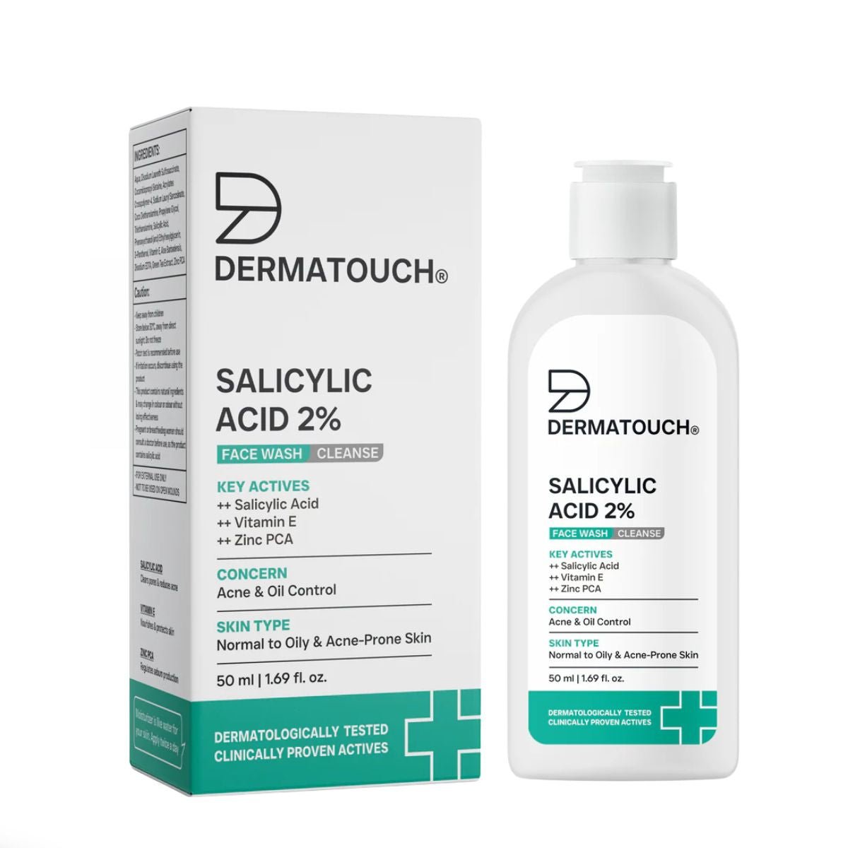 DERMATOUCH Salicylic Acid 2% Face Wash 100ml | Pack of 2 - HEALTH AIM PHARMACY