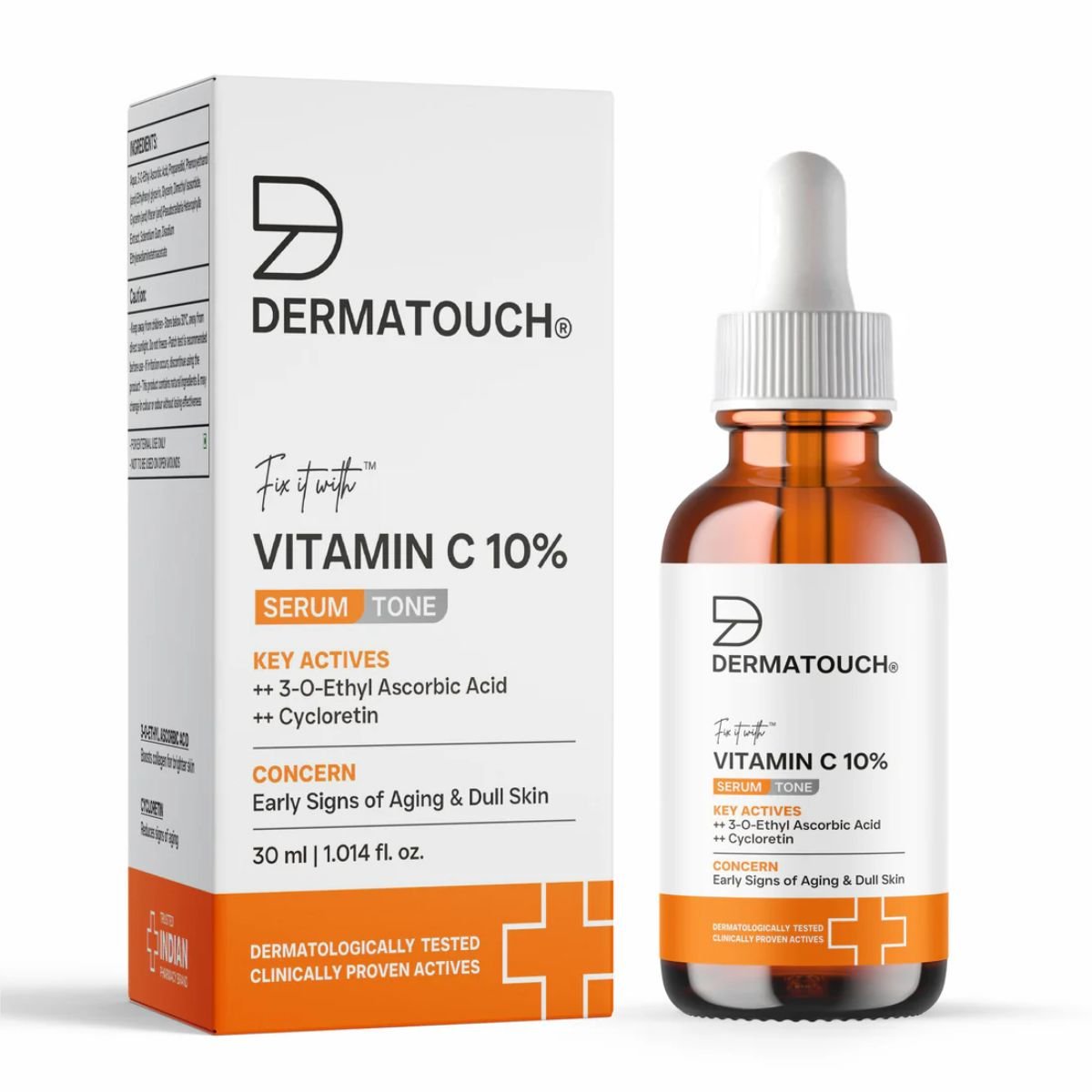 DERMATOUCH Vitamin C 10% Serum | Anti-aging & Radiant Skin | All Skin Types | Men & Women | 30ML - HEALTH AIM PHARMACY