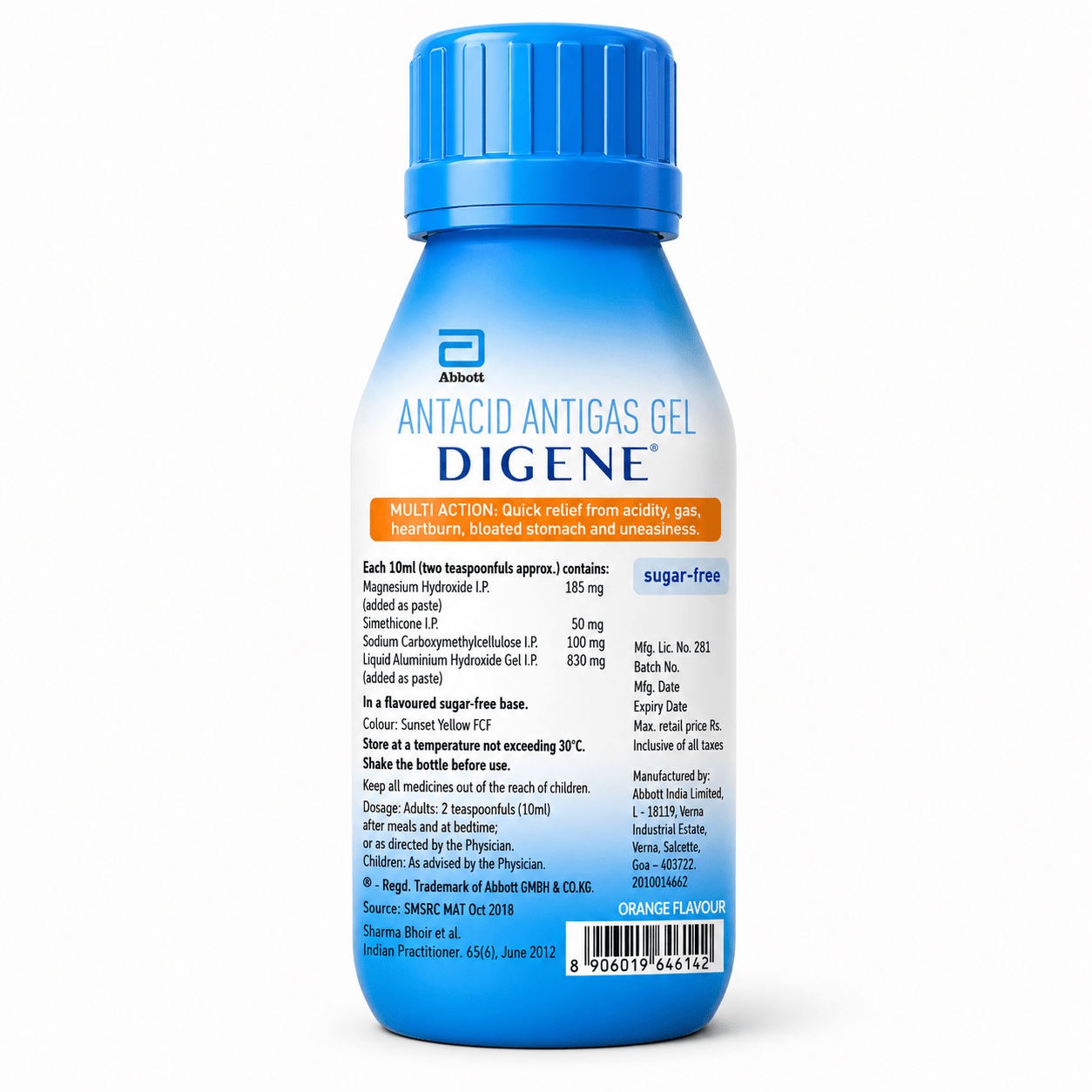 Digene Antacid Antigas Gel | For Acidity, Gas, Heartburn & Stomach Care | Flavour Orange | 450ml - HEALTH AIM PHARMACY