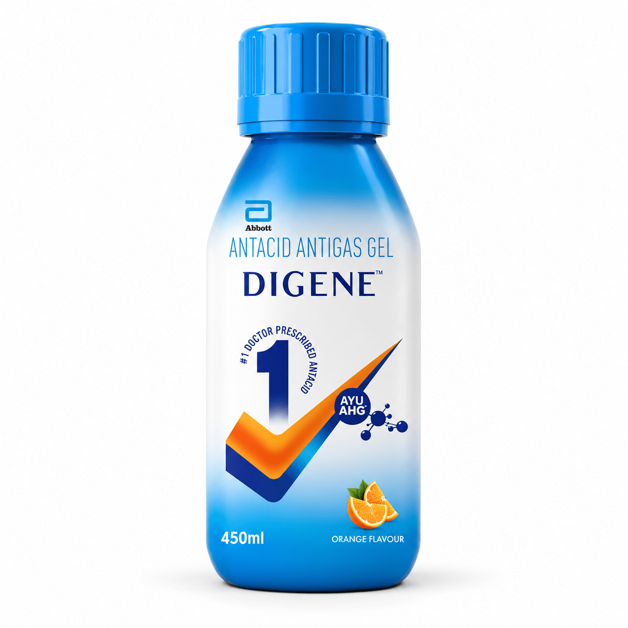 Digene Antacid Antigas Gel | For Acidity, Gas, Heartburn & Stomach Care | Flavour Orange | 450ml - HEALTH AIM PHARMACY