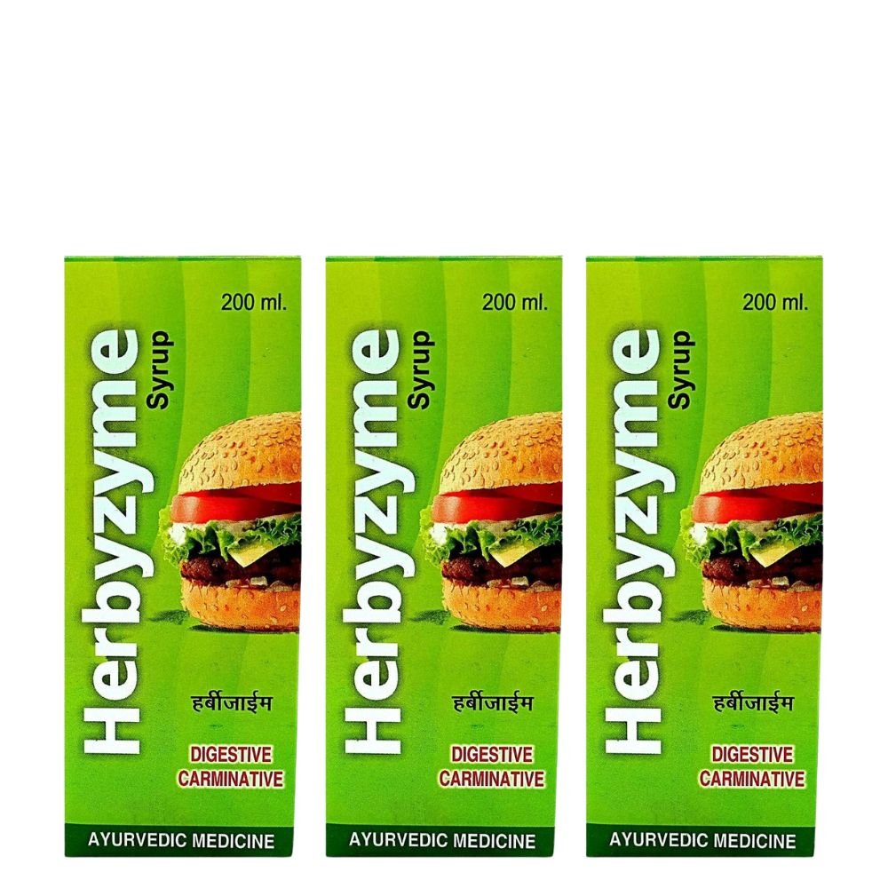 Digestive Medicine Herbyzyme Syrup - 200ml.(pack of 3) - HEALTH AIM PHARMACY