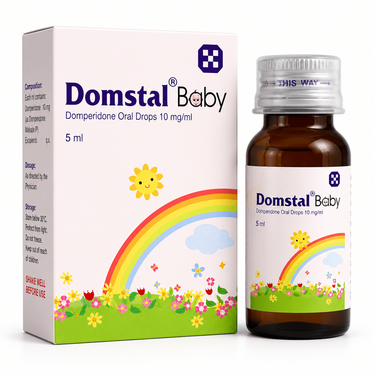 Domstal Baby Oral Drops Delicious Strawberry 5 ml Oral Drops - HEALTH AIM PHARMACY