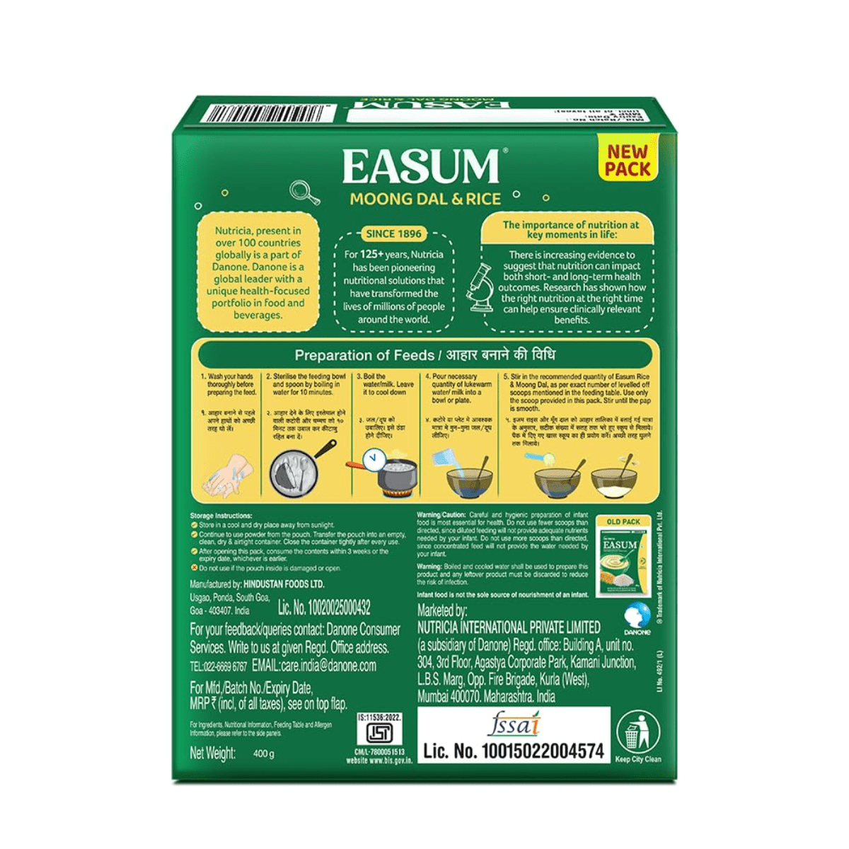 Easum Baby Cereal Rice & Moong Dal (6+ Months) | Healthy Infant Food – 400g - HEALTH AIM PHARMACY