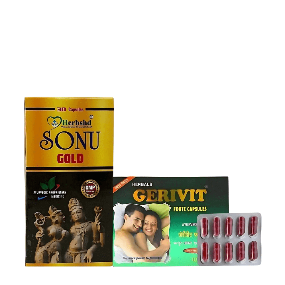 Ed Treatment Herbal Gerivit Forte Capsule & Sonu Gold Capsule ( Combo ) - HEALTH AIM PHARMACY